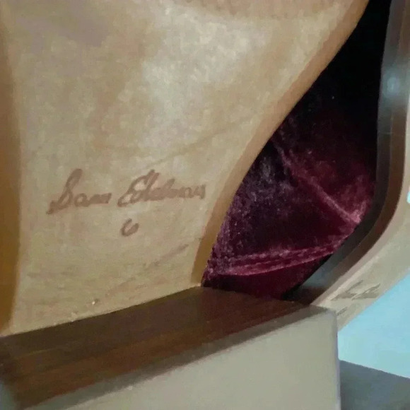 Sam Edelman Westie Brick Velvet Size 6 Chunky Heel Squared Toe Lace Up Boots - Picture 7 of 10